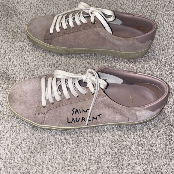 Saint Laurent Women's Pink Shoes Suede Sneakers Sneakers. - Picture 3 of 7